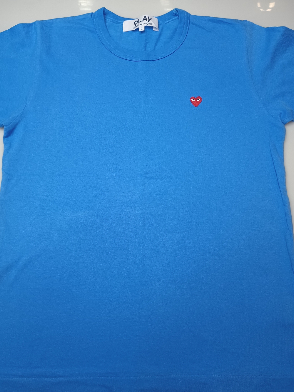 Comme des Garçons PLAY Women's Blue Crewneck T-Shirt Size L